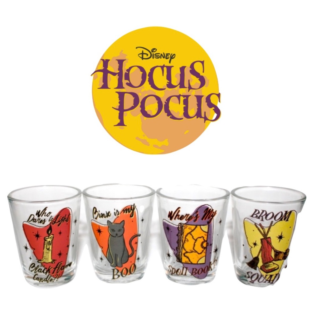 DISNEYS HOCUS POCUS shot glass set of 4🎃👻💀🐈‍⬛